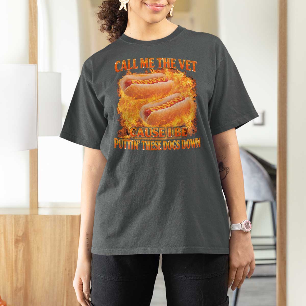 Funny Hard Hot Dog Meme T Shirt For Women Call Me The Vet Cause I Be Bootleg - Wonder Print Shop