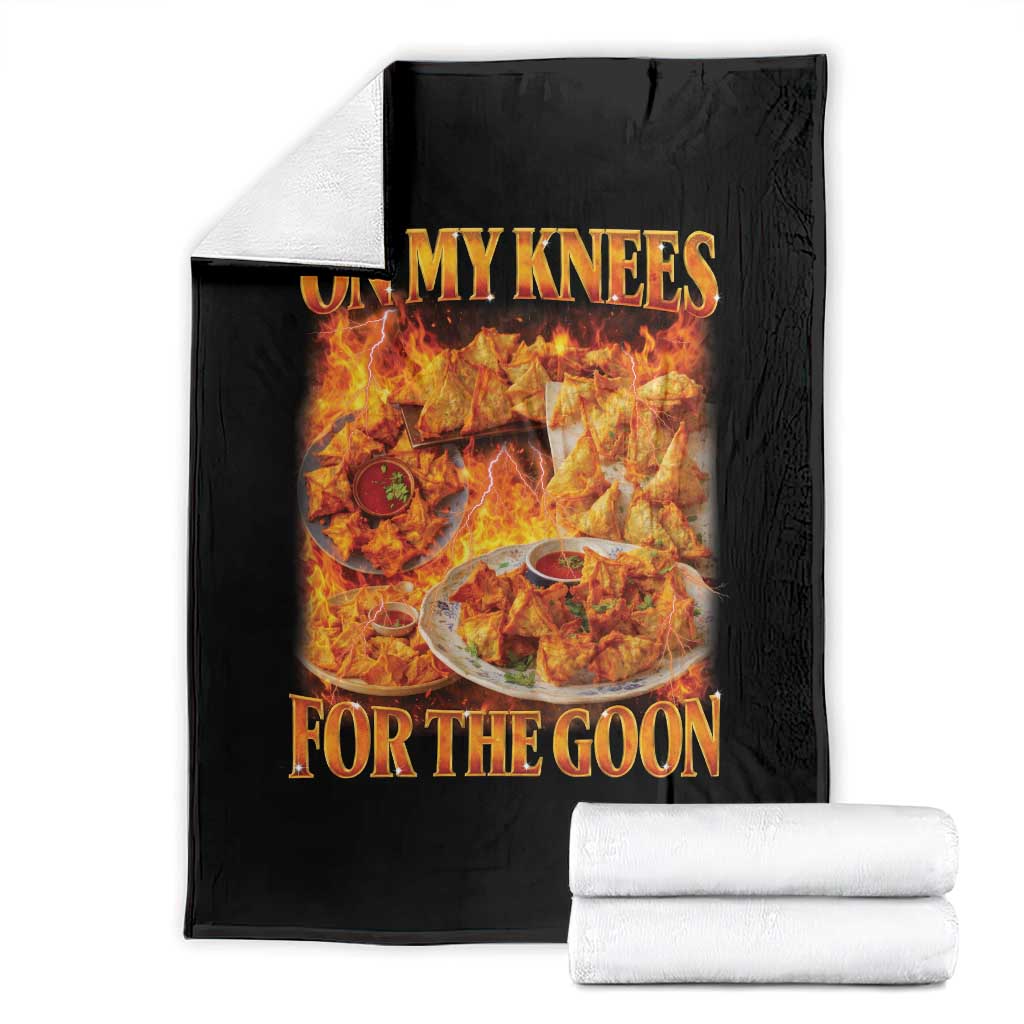 Funny Crab Rangoon Meme Throw Blanket Vintage 90s Style On My Knees Bootleg Graphic - Wonder Print Shop