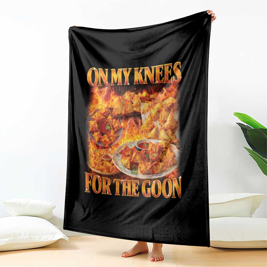 Funny Crab Rangoon Meme Throw Blanket Vintage 90s Style On My Knees Bootleg Graphic - Wonder Print Shop