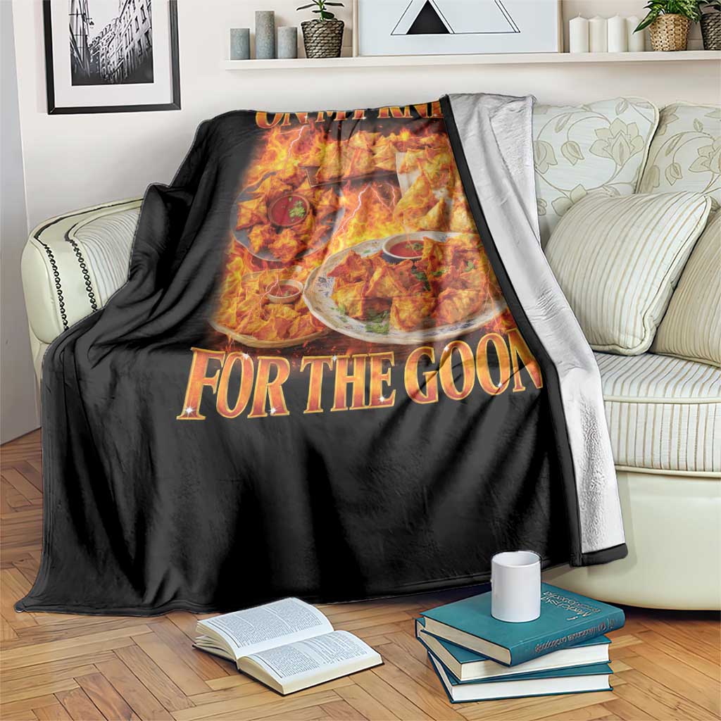 Funny Crab Rangoon Meme Throw Blanket Vintage 90s Style On My Knees Bootleg Graphic - Wonder Print Shop
