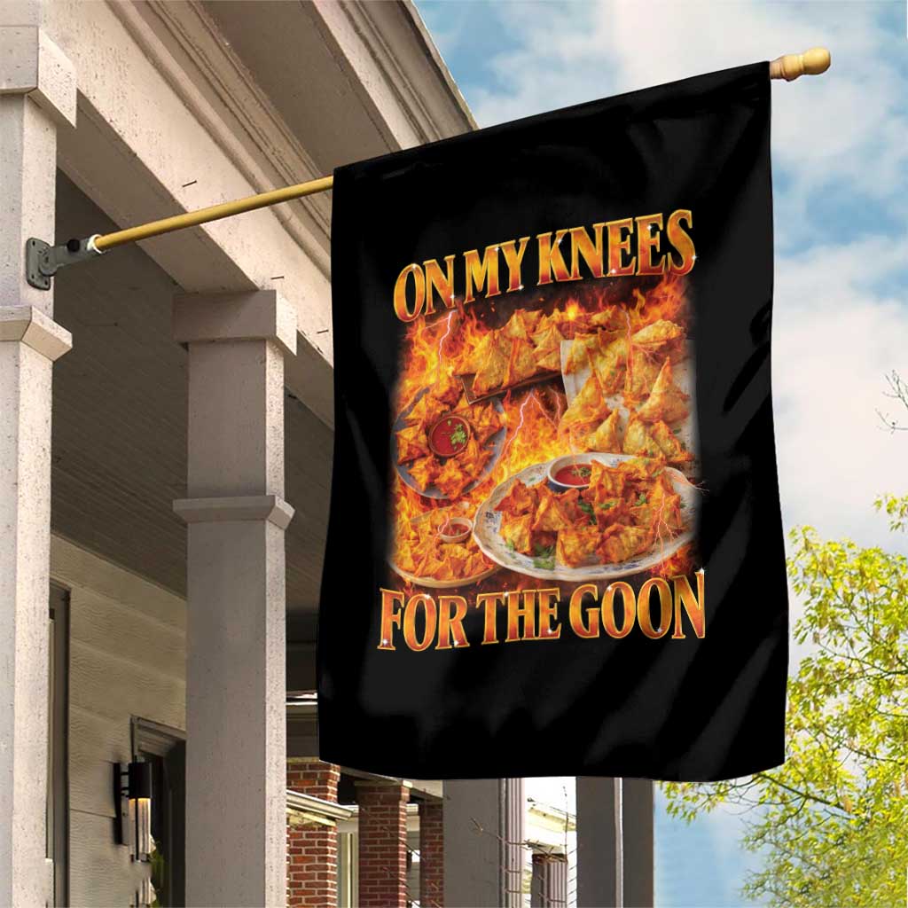 Funny Crab Rangoon Meme Garden Flag Vintage 90s Style On My Knees Bootleg Graphic - Wonder Print Shop