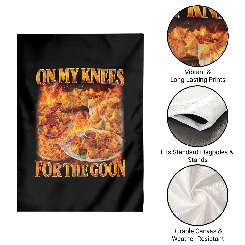 Funny Crab Rangoon Meme Garden Flag Vintage 90s Style On My Knees Bootleg Graphic - Wonder Print Shop