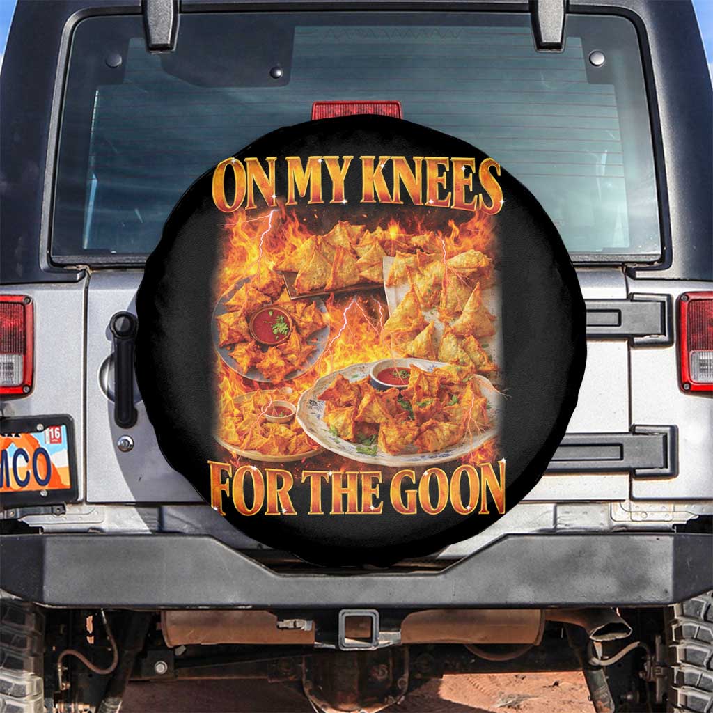 Funny Crab Rangoon Meme Spare Tire Cover Vintage 90s Style On My Knees Bootleg Graphic - Wonder Print Shop