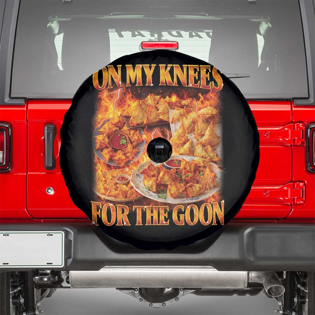 Funny Crab Rangoon Meme Spare Tire Cover Vintage 90s Style On My Knees Bootleg Graphic - Wonder Print Shop