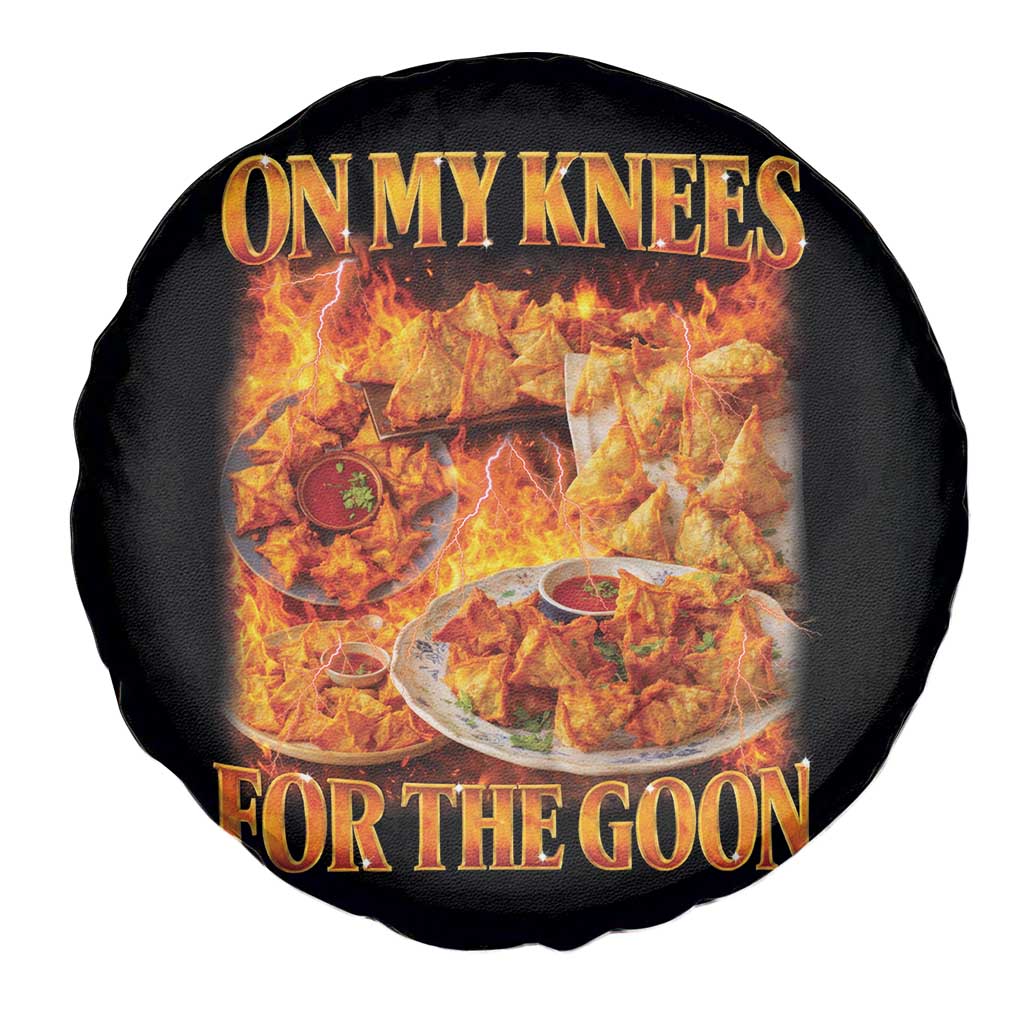 Funny Crab Rangoon Meme Spare Tire Cover Vintage 90s Style On My Knees Bootleg Graphic - Wonder Print Shop