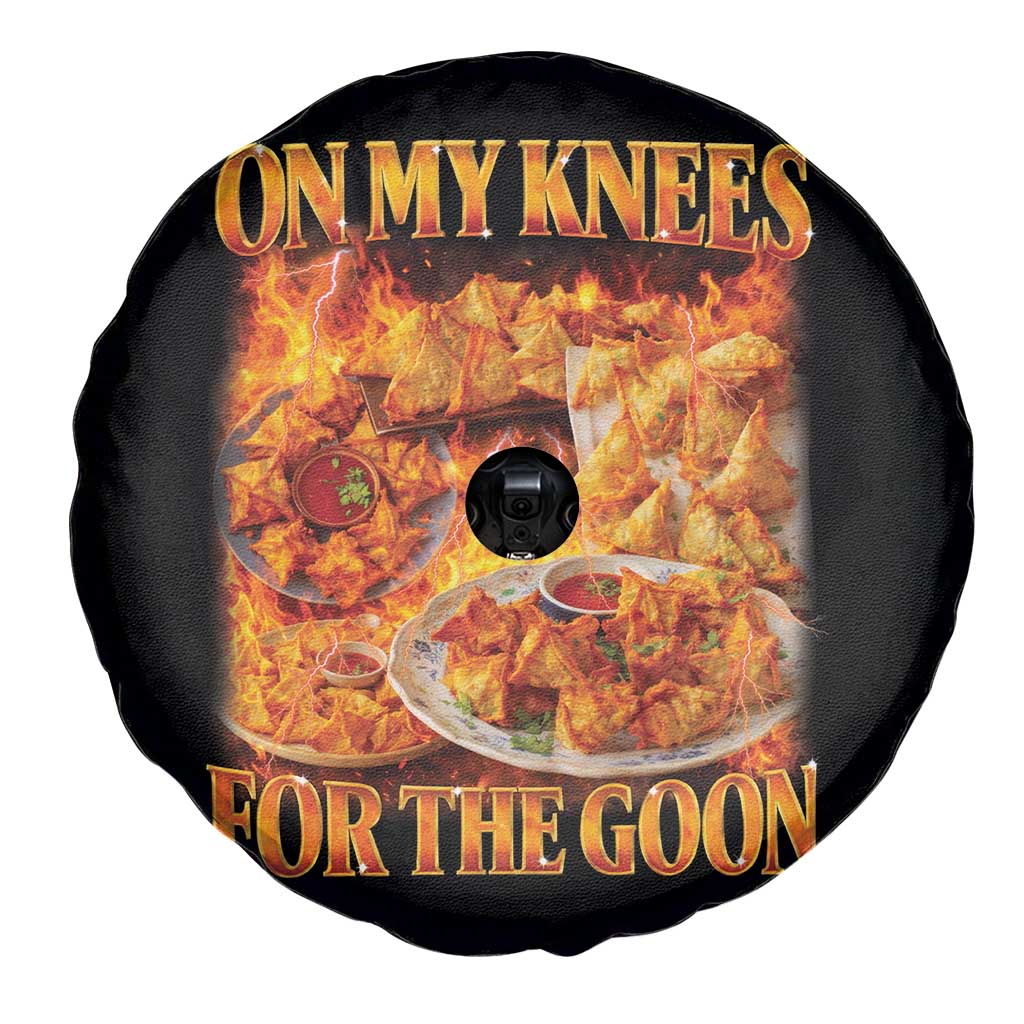 Funny Crab Rangoon Meme Spare Tire Cover Vintage 90s Style On My Knees Bootleg Graphic - Wonder Print Shop