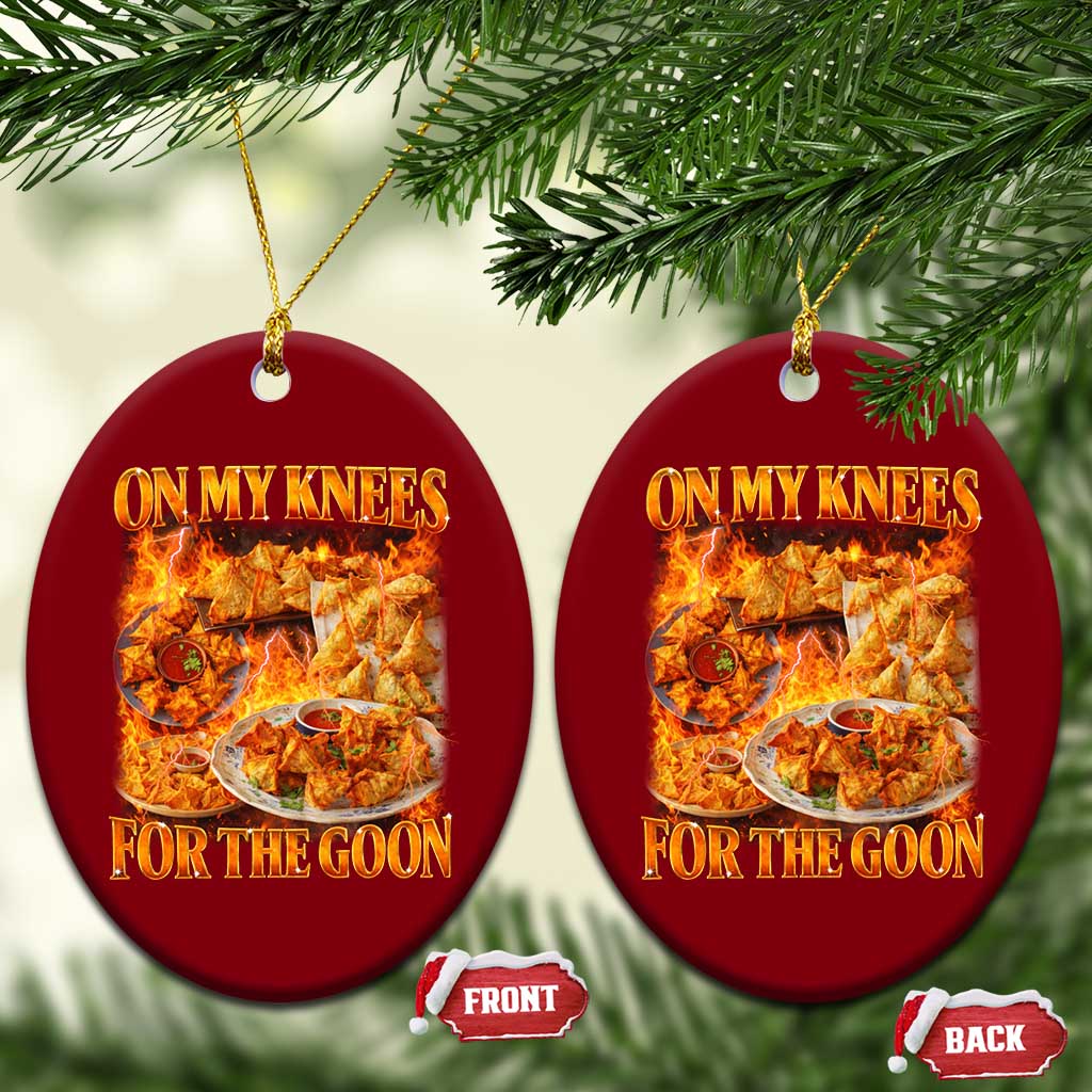 Funny Crab Rangoon Meme Ceramic Ornament Vintage 90s Style On My Knees Bootleg Graphic - Wonder Print Shop