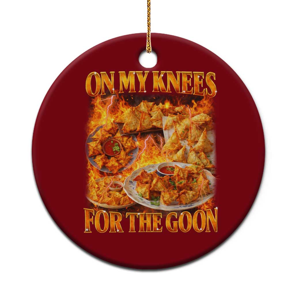 Funny Crab Rangoon Meme Ceramic Ornament Vintage 90s Style On My Knees Bootleg Graphic - Wonder Print Shop