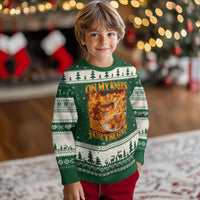 Funny Crab Rangoon Meme Ugly Christmas Sweater Vintage 90s Style On My Knees Bootleg Graphic - Wonder Print Shop