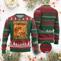 Funny Crab Rangoon Meme Ugly Christmas Sweater Vintage 90s Style On My Knees Bootleg Graphic - Wonder Print Shop
