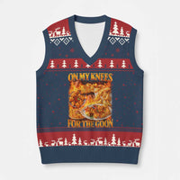 Funny Crab Rangoon Meme V-Neck Knit Sweater Vest Vintage 90s Style On My Knees Bootleg Graphic - Wonder Print Shop