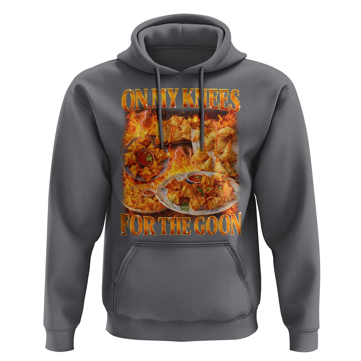 Funny Crab Rangoon Meme Hoodie Vintage 90s Style On My Knees Bootleg Graphic - Wonder Print Shop