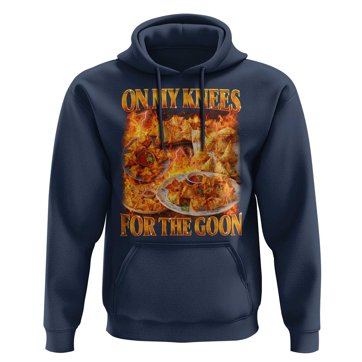 Funny Crab Rangoon Meme Hoodie Vintage 90s Style On My Knees Bootleg Graphic - Wonder Print Shop