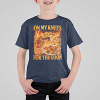 Funny Crab Rangoon Meme T Shirt For Kid Vintage 90s Style On My Knees Bootleg Graphic - Wonder Print Shop