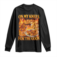 Funny Crab Rangoon Meme Long Sleeve Shirt Vintage 90s Style On My Knees Bootleg Graphic - Wonder Print Shop