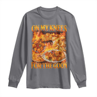 Funny Crab Rangoon Meme Long Sleeve Shirt Vintage 90s Style On My Knees Bootleg Graphic - Wonder Print Shop