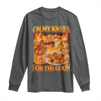 Funny Crab Rangoon Meme Long Sleeve Shirt Vintage 90s Style On My Knees Bootleg Graphic - Wonder Print Shop