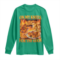 Funny Crab Rangoon Meme Long Sleeve Shirt Vintage 90s Style On My Knees Bootleg Graphic - Wonder Print Shop