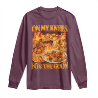 Funny Crab Rangoon Meme Long Sleeve Shirt Vintage 90s Style On My Knees Bootleg Graphic - Wonder Print Shop