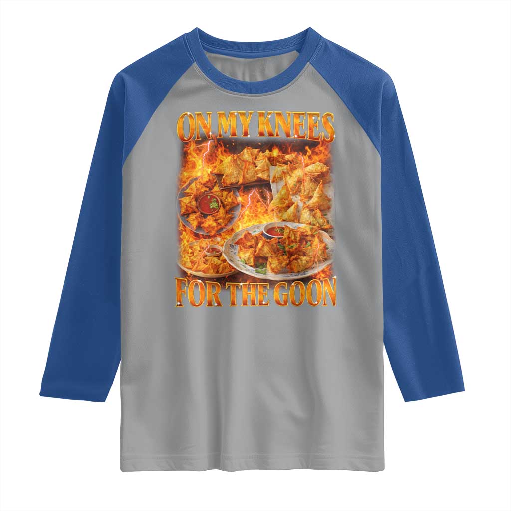 Funny Crab Rangoon Meme Raglan Shirt Vintage 90s Style On My Knees Bootleg Graphic - Wonder Print Shop