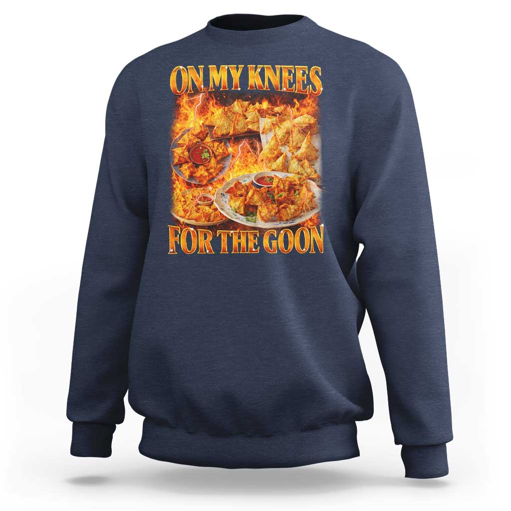 Funny Crab Rangoon Meme Sweatshirt Vintage 90s Style On My Knees Bootleg Graphic - Wonder Print Shop