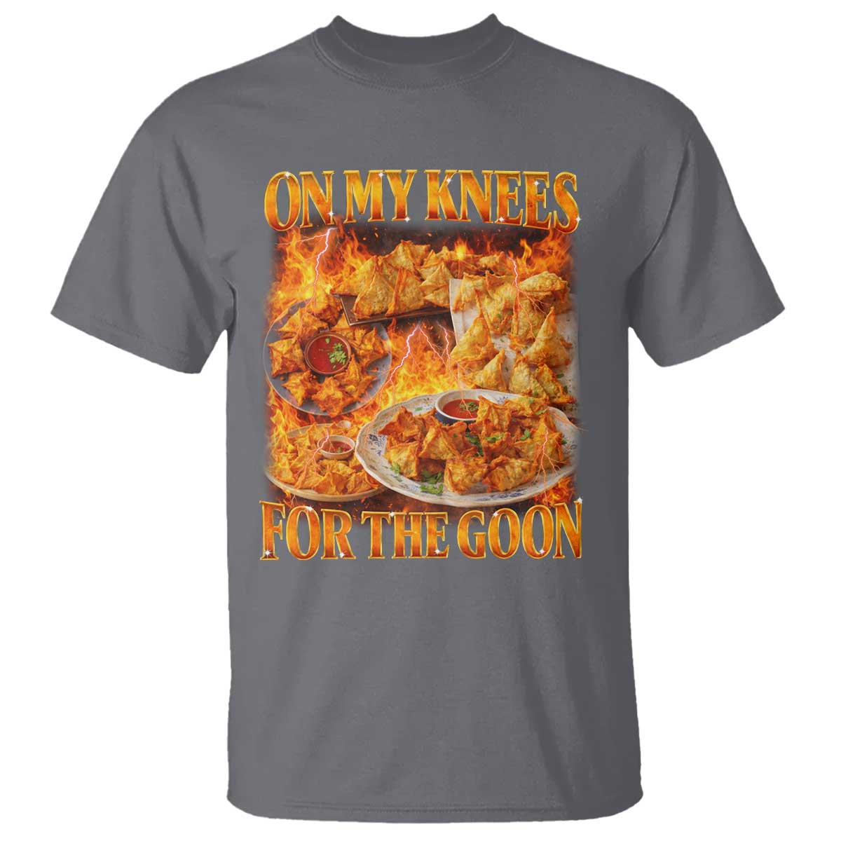 Funny Crab Rangoon Meme T Shirt Vintage 90s Style On My Knees Bootleg Graphic - Wonder Print Shop