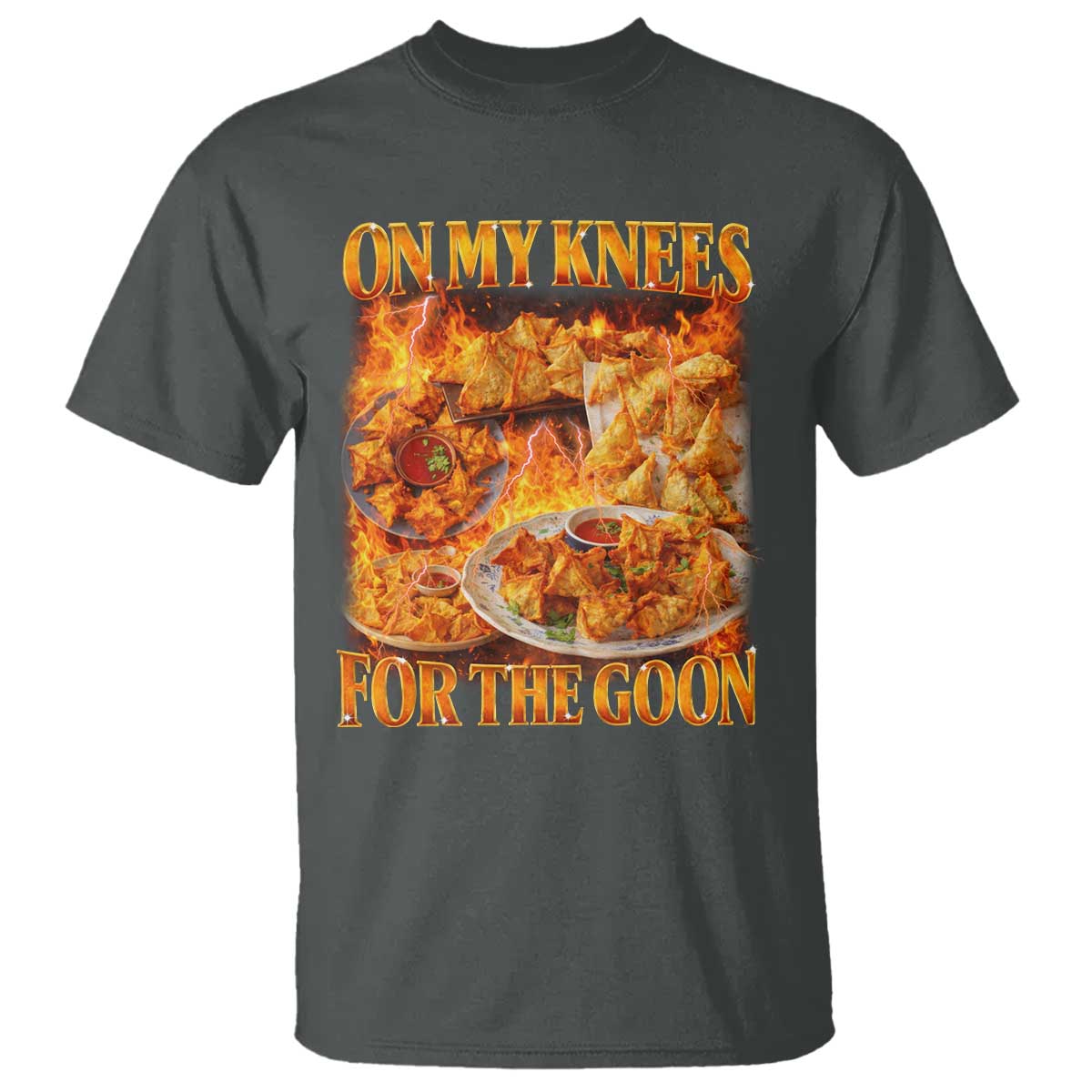 Funny Crab Rangoon Meme T Shirt Vintage 90s Style On My Knees Bootleg Graphic - Wonder Print Shop