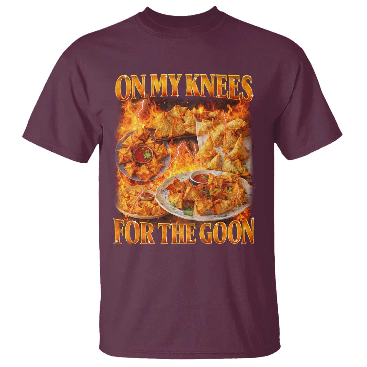 Funny Crab Rangoon Meme T Shirt Vintage 90s Style On My Knees Bootleg Graphic - Wonder Print Shop