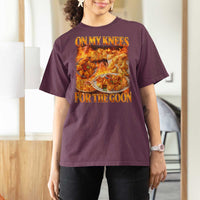 Funny Crab Rangoon Meme T Shirt For Women Vintage 90s Style On My Knees Bootleg Graphic - Wonder Print Shop