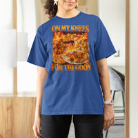 Funny Crab Rangoon Meme T Shirt For Women Vintage 90s Style On My Knees Bootleg Graphic - Wonder Print Shop