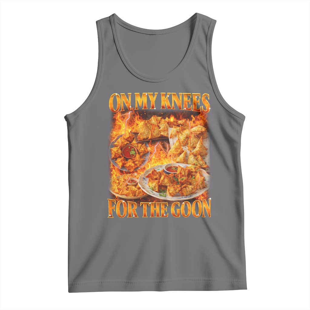 Funny Crab Rangoon Meme Tank Top Vintage 90s Style On My Knees Bootleg Graphic - Wonder Print Shop