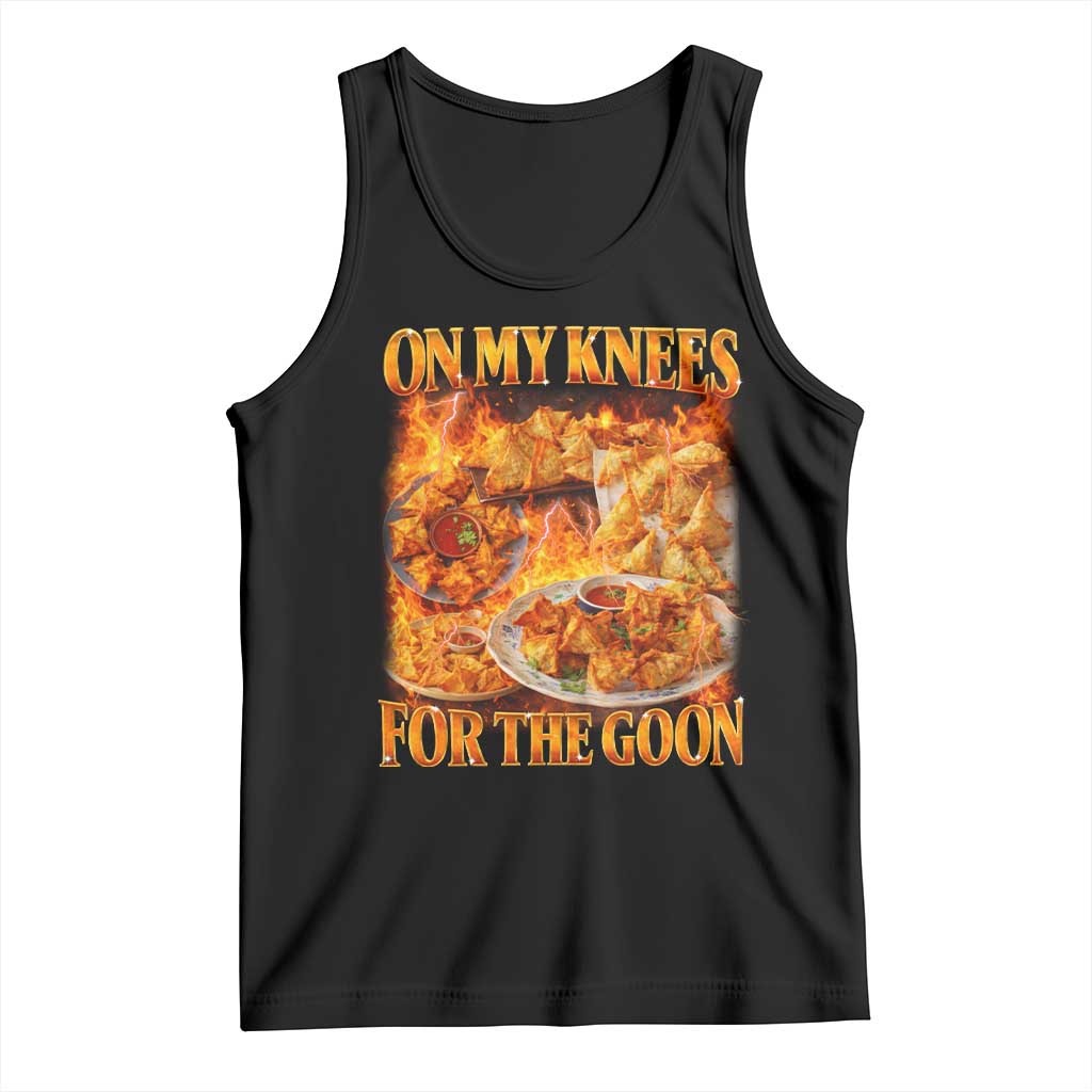 Funny Crab Rangoon Meme Tank Top Vintage 90s Style On My Knees Bootleg Graphic - Wonder Print Shop
