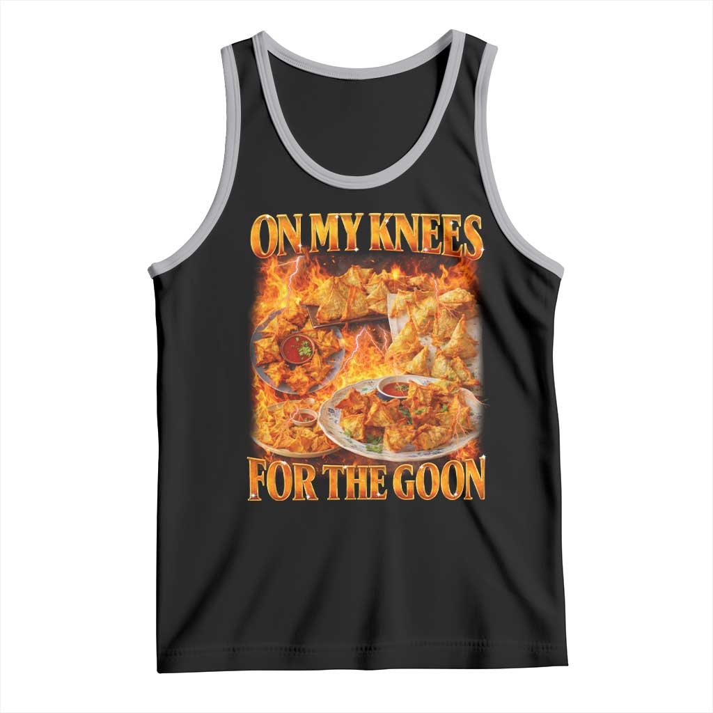 Funny Crab Rangoon Meme Tank Top Vintage 90s Style On My Knees Bootleg Graphic - Wonder Print Shop