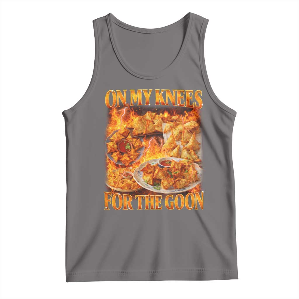 Funny Crab Rangoon Meme Tank Top Vintage 90s Style On My Knees Bootleg Graphic - Wonder Print Shop