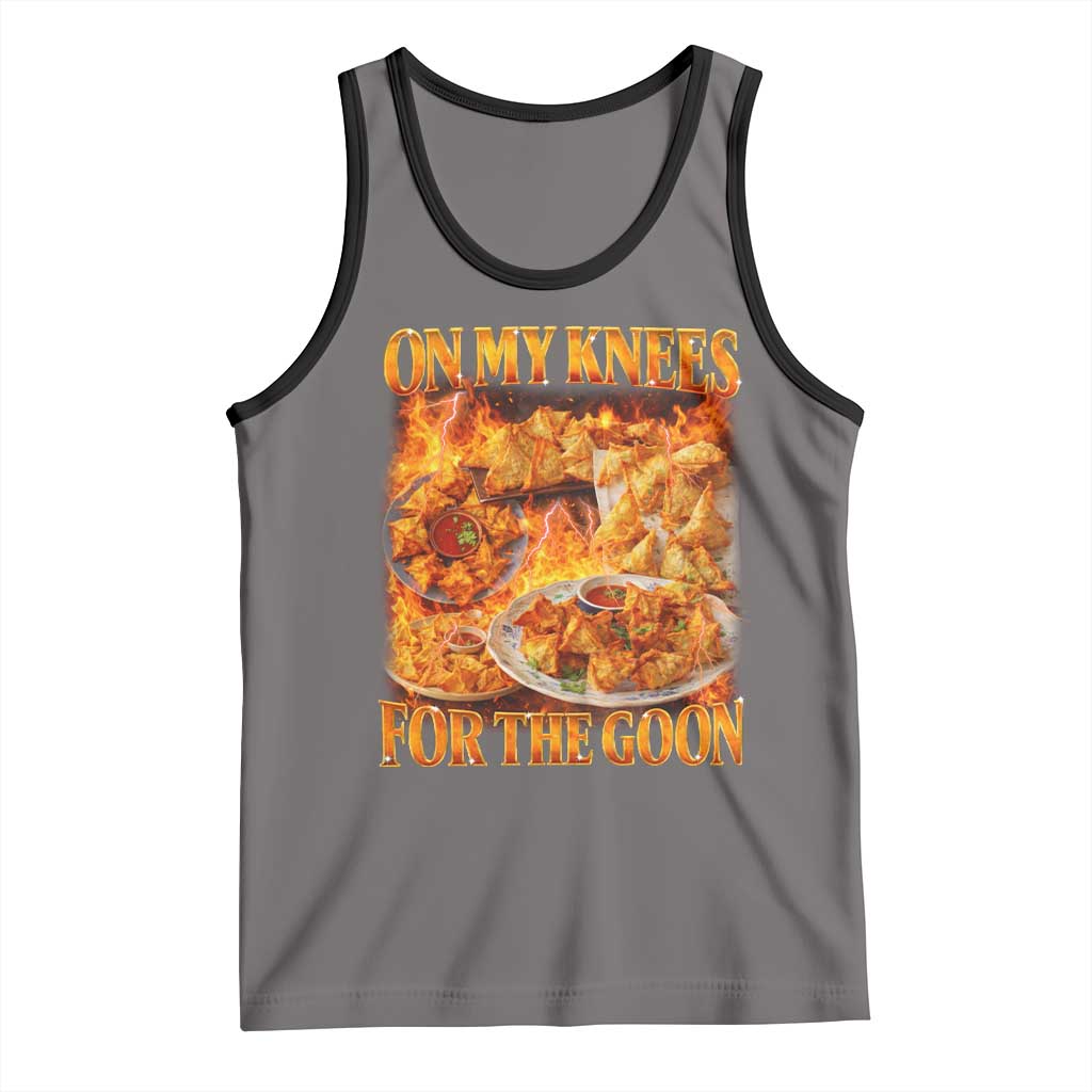 Funny Crab Rangoon Meme Tank Top Vintage 90s Style On My Knees Bootleg Graphic - Wonder Print Shop