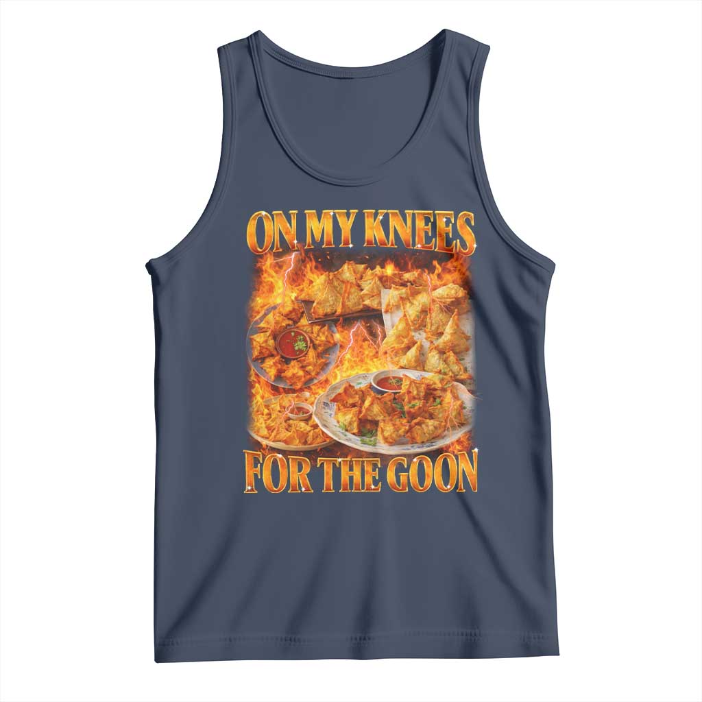 Funny Crab Rangoon Meme Tank Top Vintage 90s Style On My Knees Bootleg Graphic - Wonder Print Shop