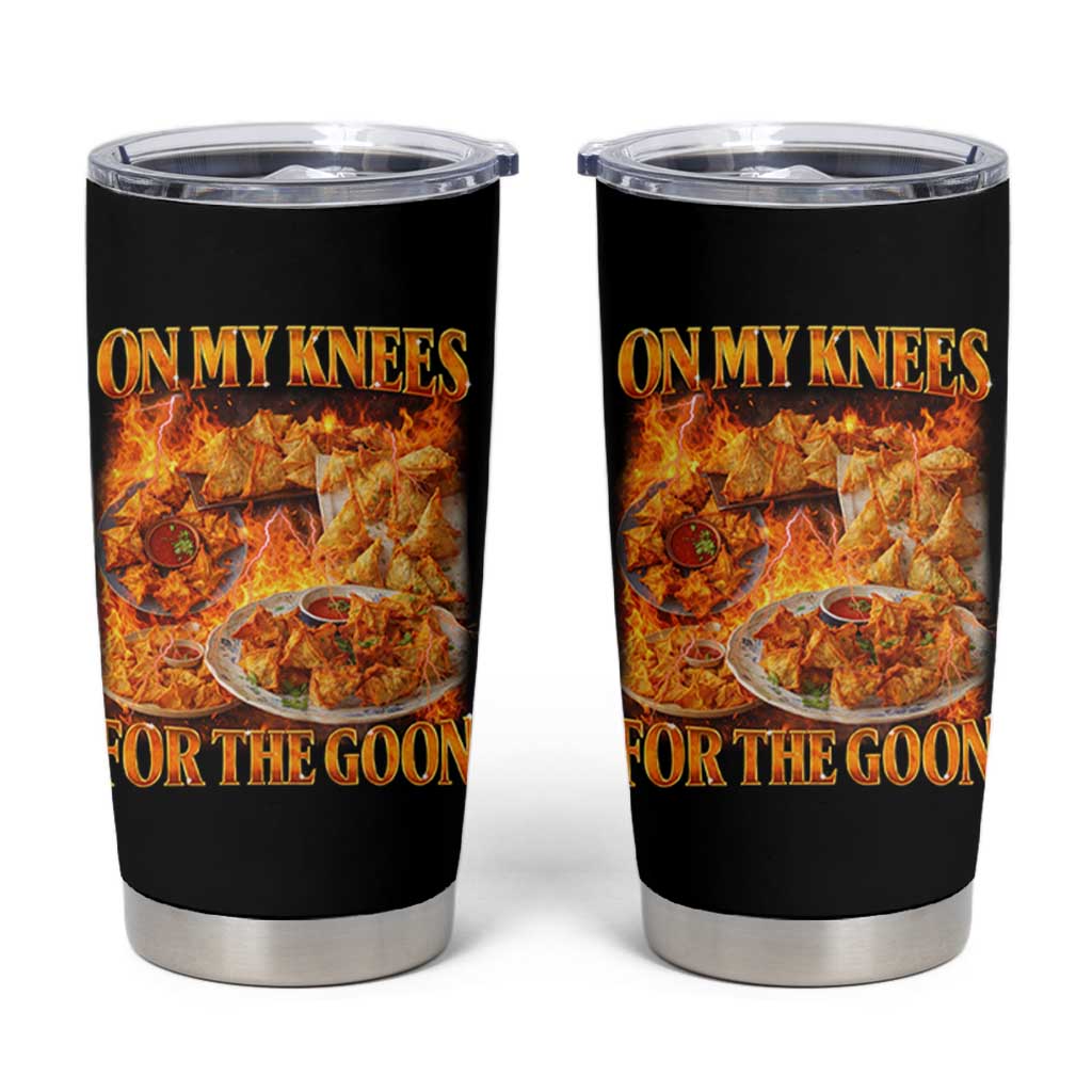 Funny Crab Rangoon Meme Tumbler Cup Vintage 90s Style On My Knees Bootleg Graphic - Wonder Print Shop