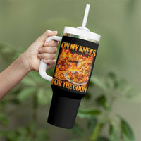 Funny Crab Rangoon Meme Tumbler With Handle Vintage 90s Style On My Knees Bootleg Graphic - Wonder Print Shop