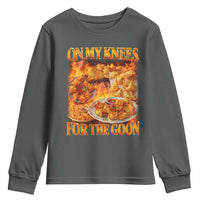 Funny Crab Rangoon Meme Youth Sweatshirt Vintage 90s Style On My Knees Bootleg Graphic - Wonder Print Shop