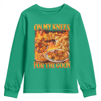 Funny Crab Rangoon Meme Youth Sweatshirt Vintage 90s Style On My Knees Bootleg Graphic - Wonder Print Shop