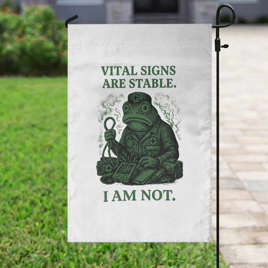 Frog Medic Garden Flag Funny Animal EMT Emergency Health Workers