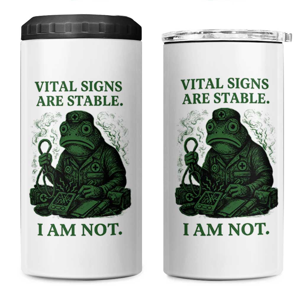 Frog Medic 4 in 1 Can Cooler Tumbler Funny Animal EMT Emergency Health Workers