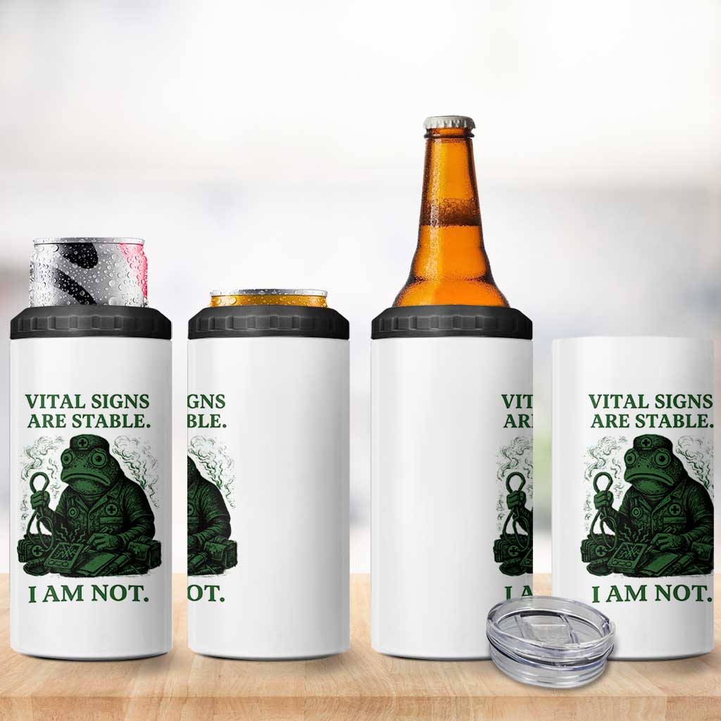 Frog Medic 4 in 1 Can Cooler Tumbler Funny Animal EMT Emergency Health Workers