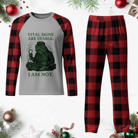 Frog Medic Plaid Pajama Set Funny Animal EMT Emergency Health Workers