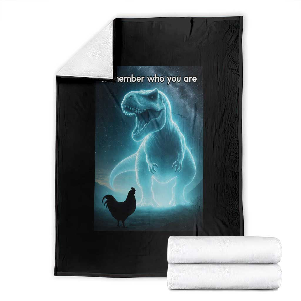 Remember Who You Are Throw Blanket Funny Evolution Joke Meme Chicken Dinosaur - Wonder Print Shop