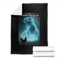 Remember Who You Are Throw Blanket Funny Evolution Joke Meme Chicken Dinosaur - Wonder Print Shop