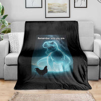 Remember Who You Are Throw Blanket Funny Evolution Joke Meme Chicken Dinosaur - Wonder Print Shop