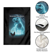 Remember Who You Are Garden Flag Funny Evolution Joke Meme Chicken Dinosaur - Wonder Print Shop