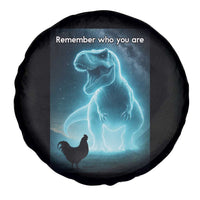 Remember Who You Are Spare Tire Cover Funny Evolution Joke Meme Chicken Dinosaur - Wonder Print Shop