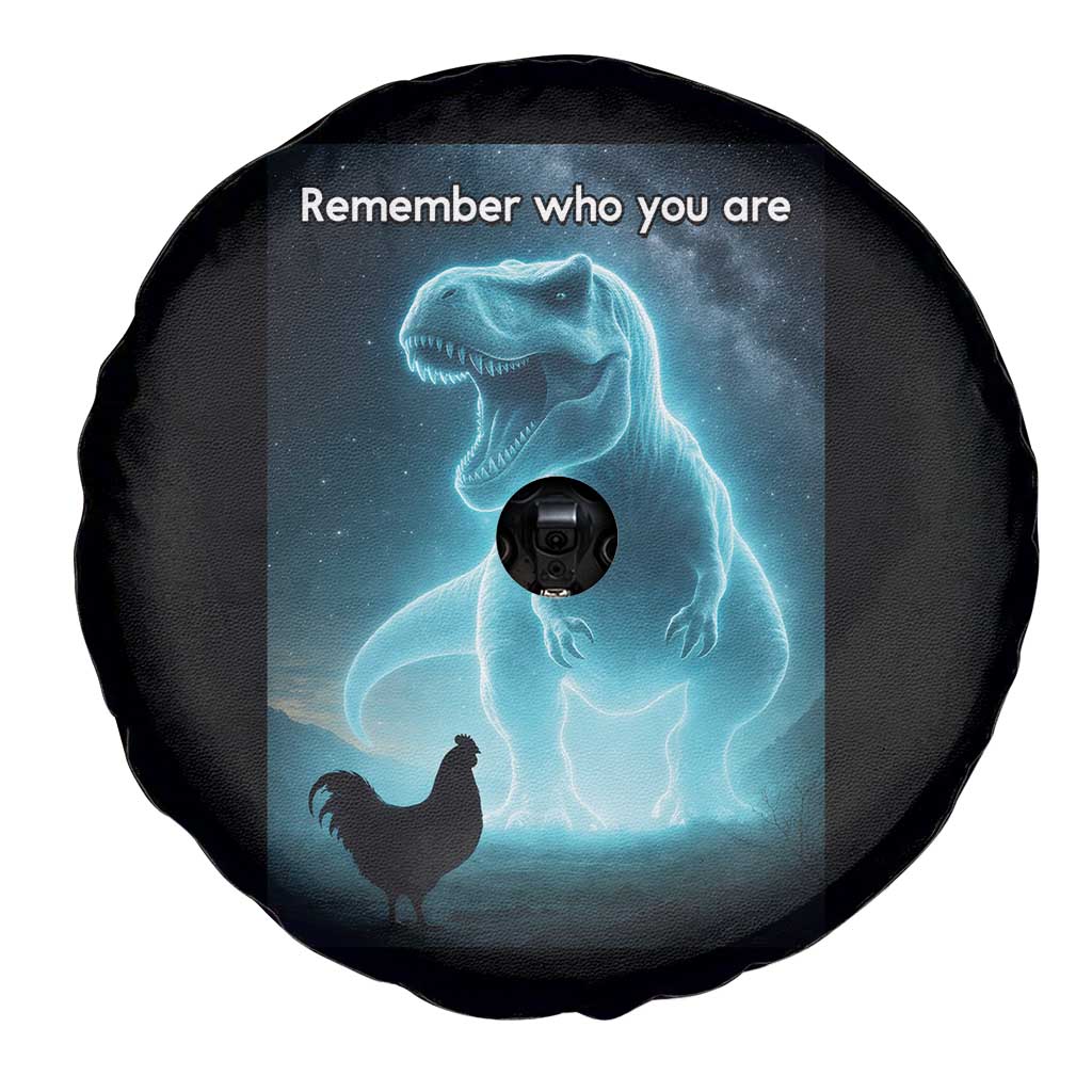 Remember Who You Are Spare Tire Cover Funny Evolution Joke Meme Chicken Dinosaur - Wonder Print Shop